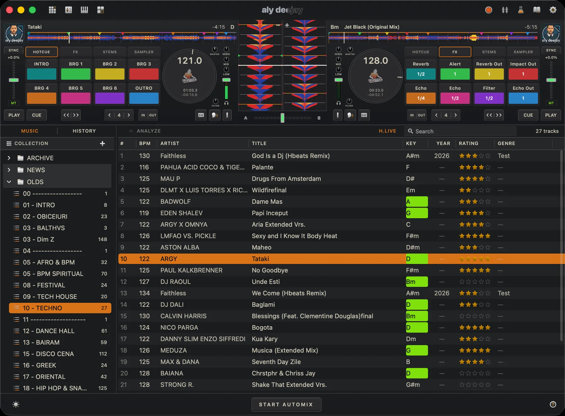 AlyDeejay beat, FX, stems and sampler panels on Mac