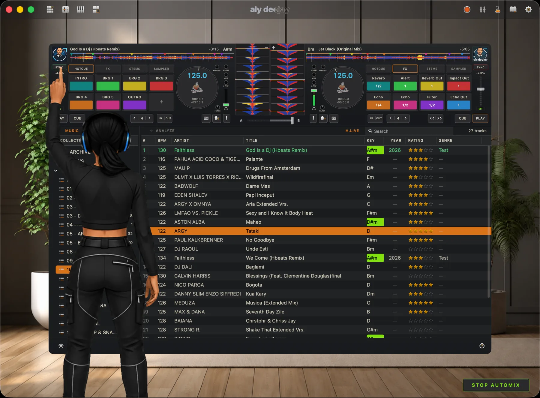 AlyDeejay Automix transition control on Mac