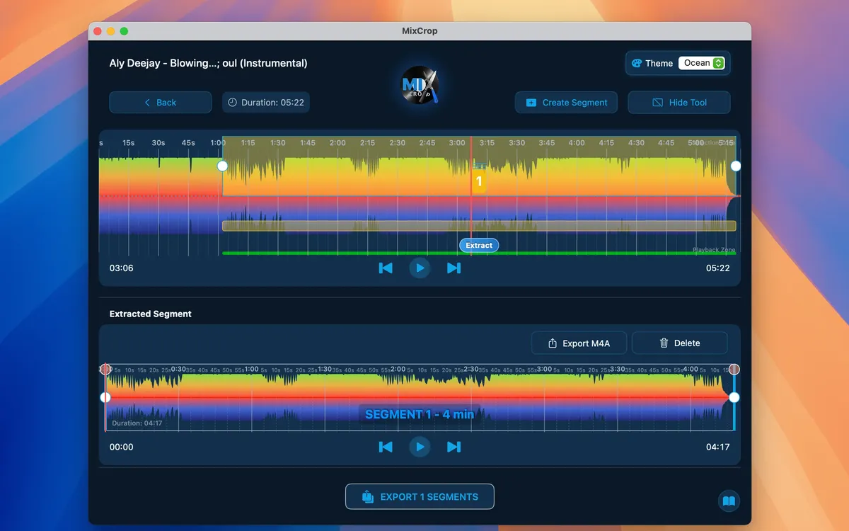 Segmentul 1, de 6 minute, sub waveform