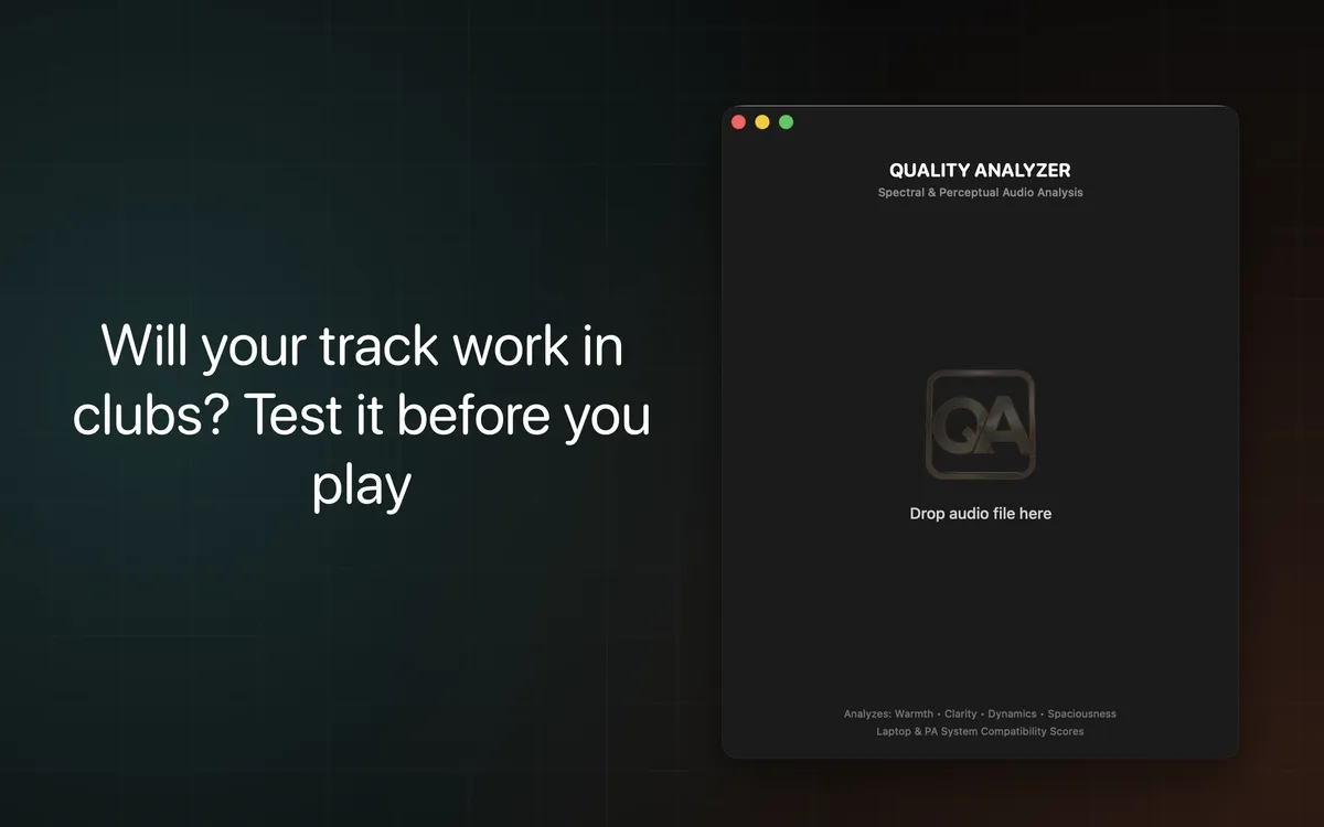 Quality Analyzer macOS - Interface